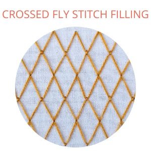Hand embroidery Filling stitches 2 6 Crossed fly stitch filling hand embroidery