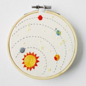 Chain stitch filling video tutorial 2 Hand embroidered Solar system