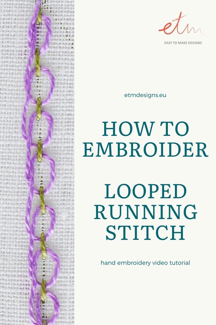 Looped running stitch video tutorial 2 Looped running stitch video tutorial